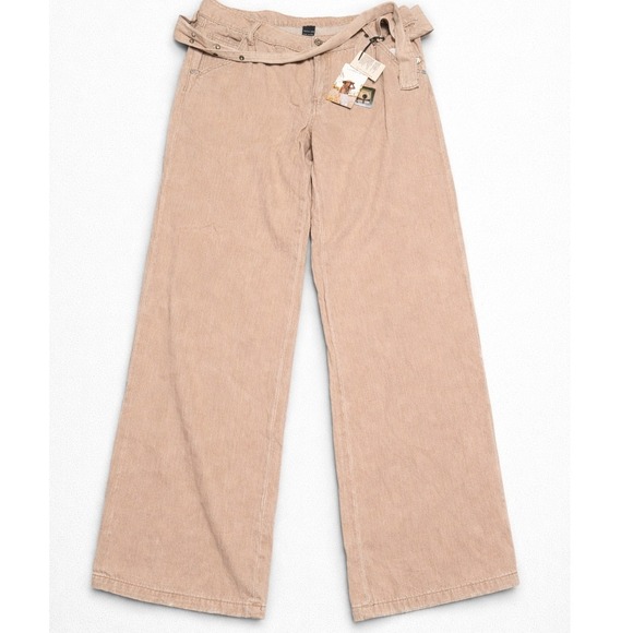 Sincerely Jules Tan Wide Leg High Rise Belted Denim Pants Size 9/29 NWT - Picture 3 of 7